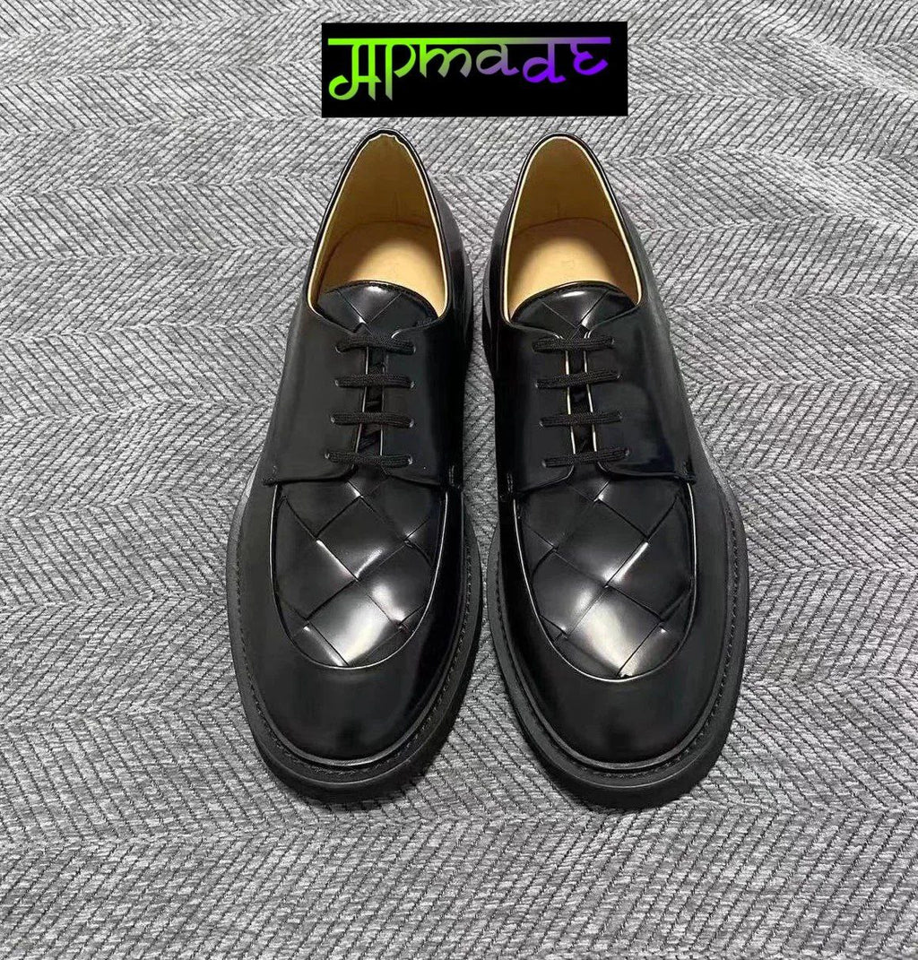 Bottega Veneta Intrecciato Woven Leather Derby Shoes