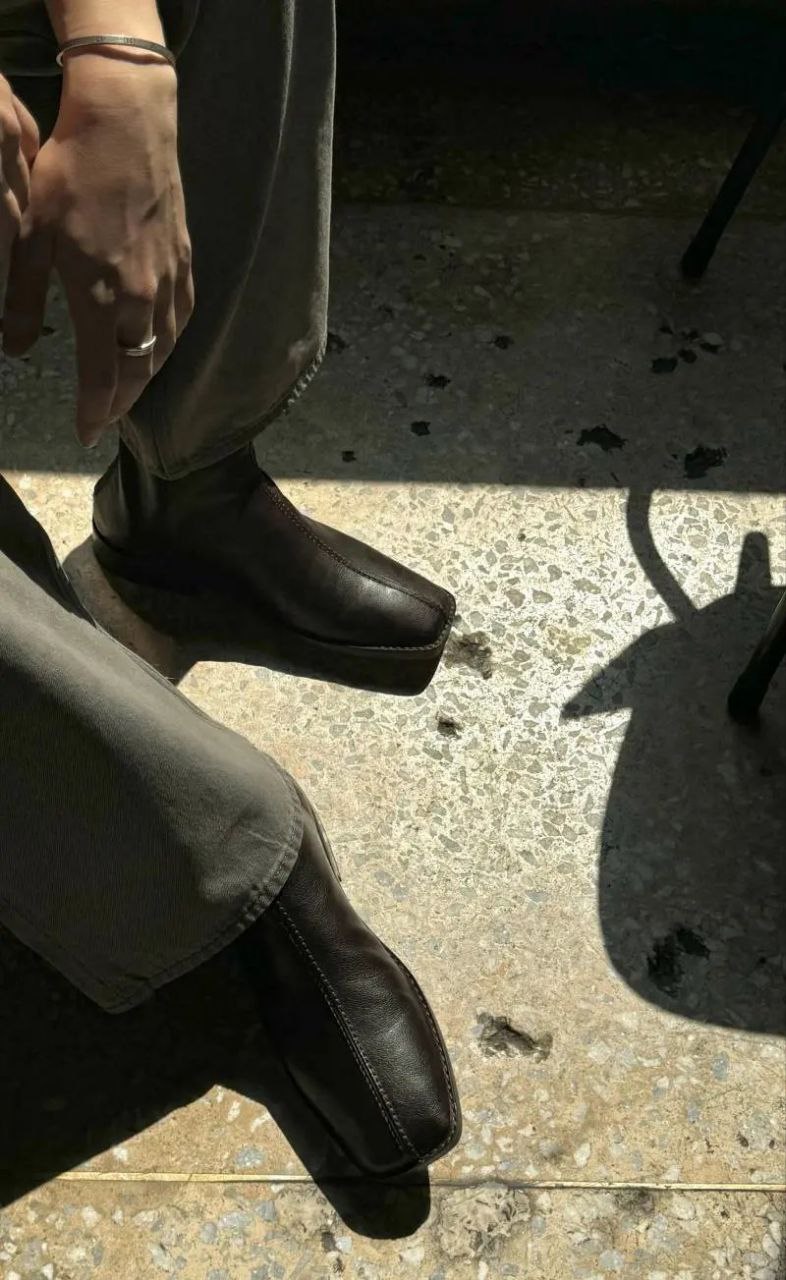 LEMAIRE Piped Leather Ankle Boots