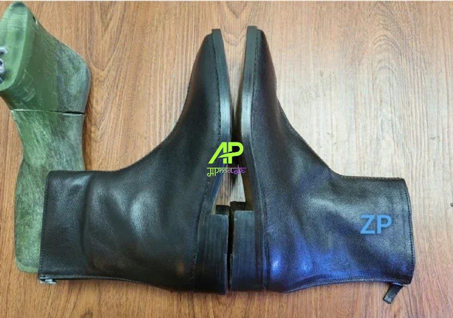 LEMAIRE Piped Leather Ankle Boots