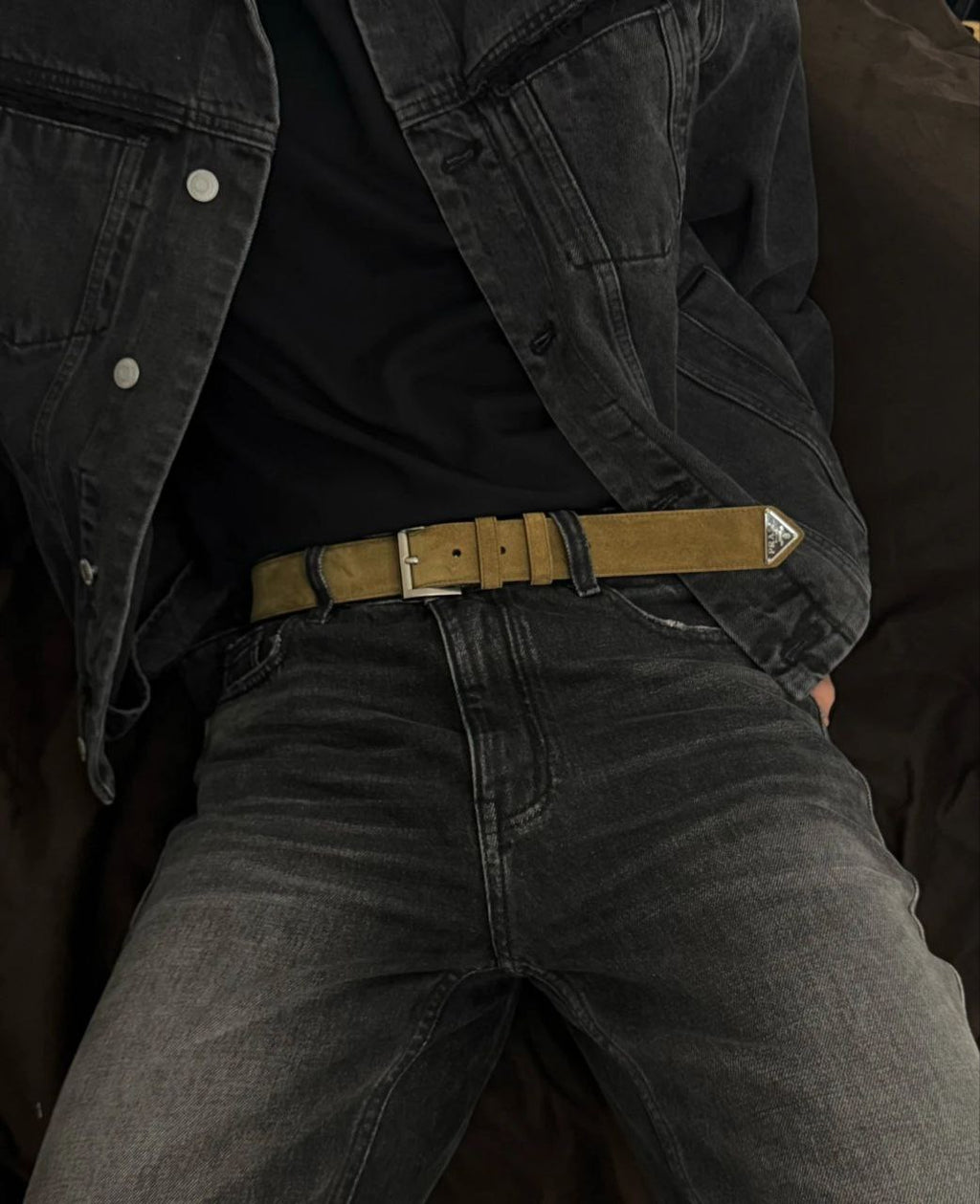 Prada Logo-Embellished Suede Belt