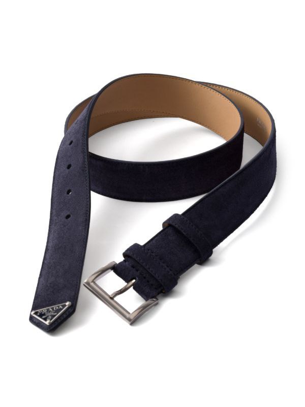 Prada Logo-Embellished Suede Belt