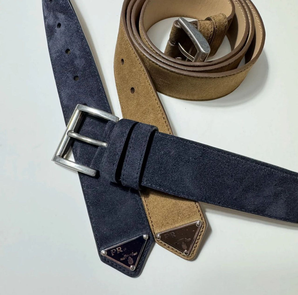 Prada Logo-Embellished Suede Belt