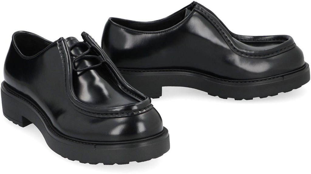 Prada Black Leather Diapason Lace-Up Shoes