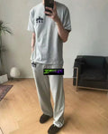 Chrome Hearts 25SS Grey & Black Flocked Cross Logo Sweatpants