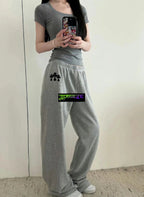 Chrome Hearts 25SS Grey & Black Flocked Cross Logo Sweatpants
