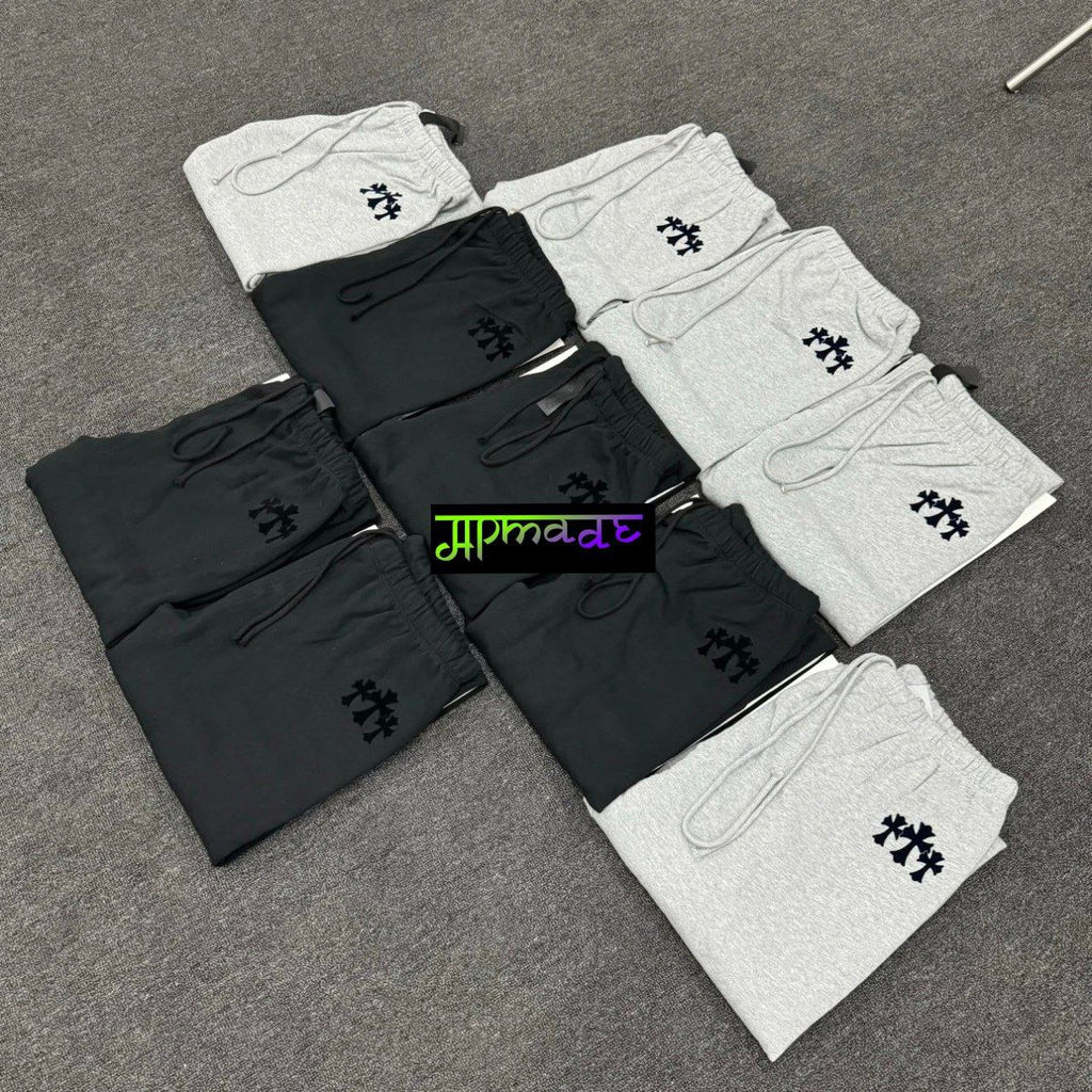 Chrome Hearts 25SS Grey & Black Flocked Cross Logo Sweatpants