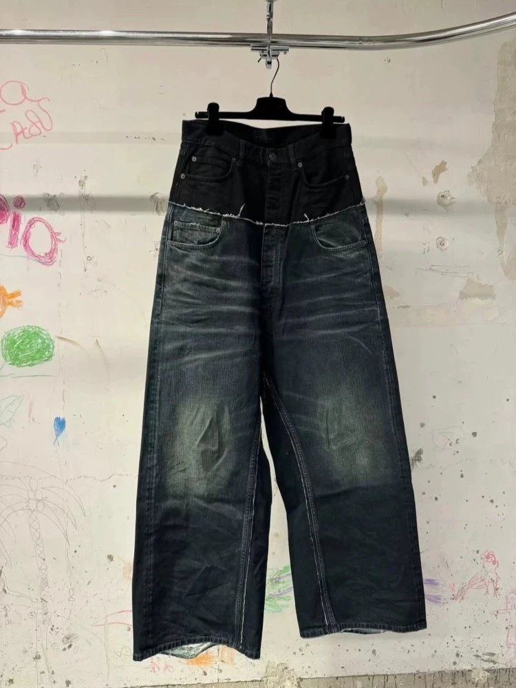Balenciaga 24FW Cut-Up Double-Waisted Baggy Jeans