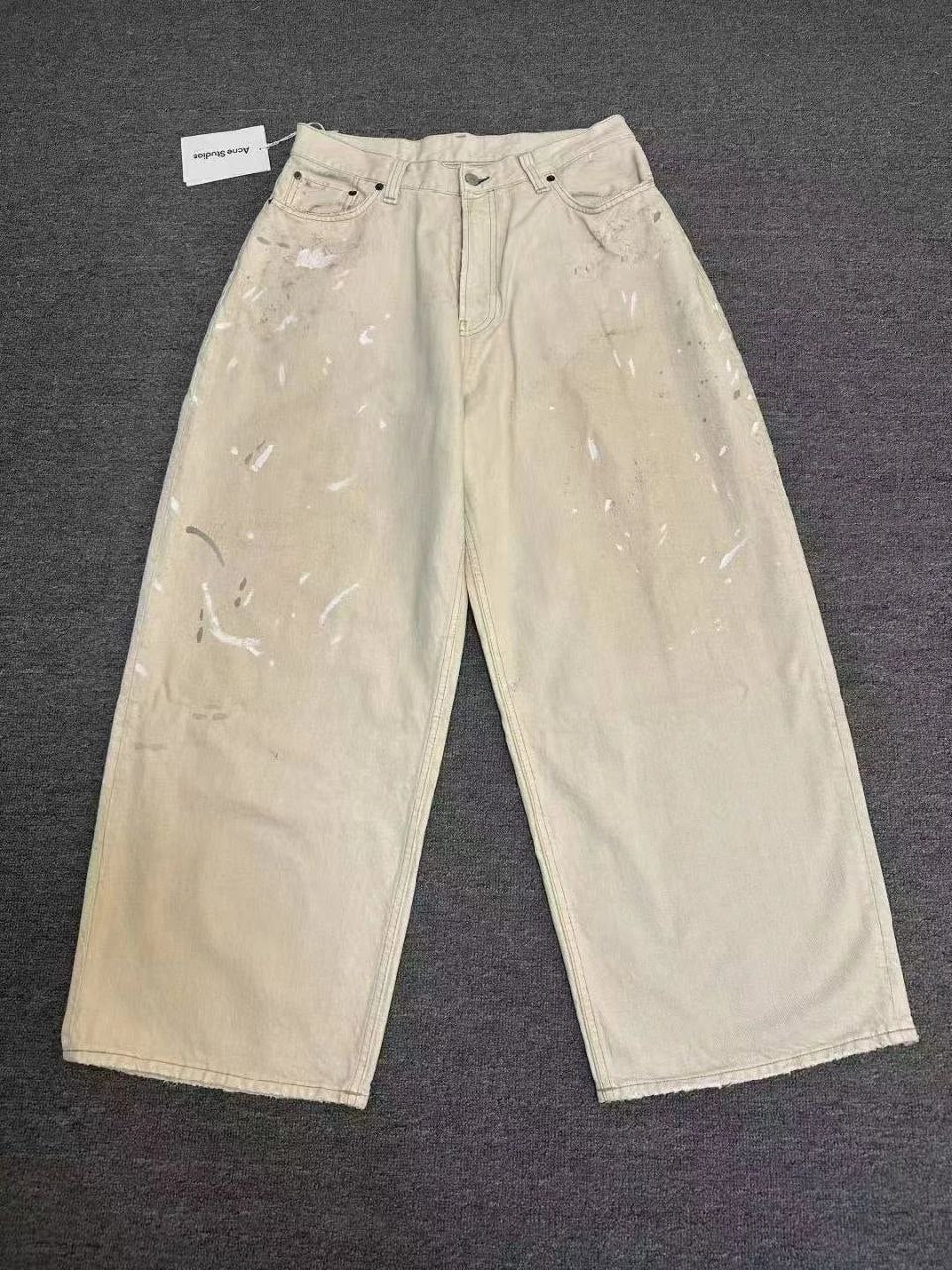 Acne Studios 1981M White Ink Baggy Jeans