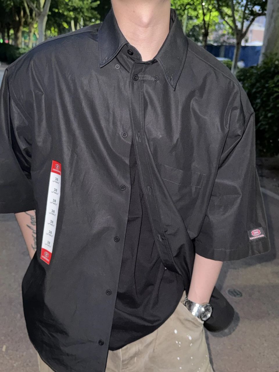 Balenciaga Workwear Half-Sleeve Shirt
