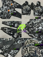 Balenciaga Graffiti Zip-Up Hoodie (Black)