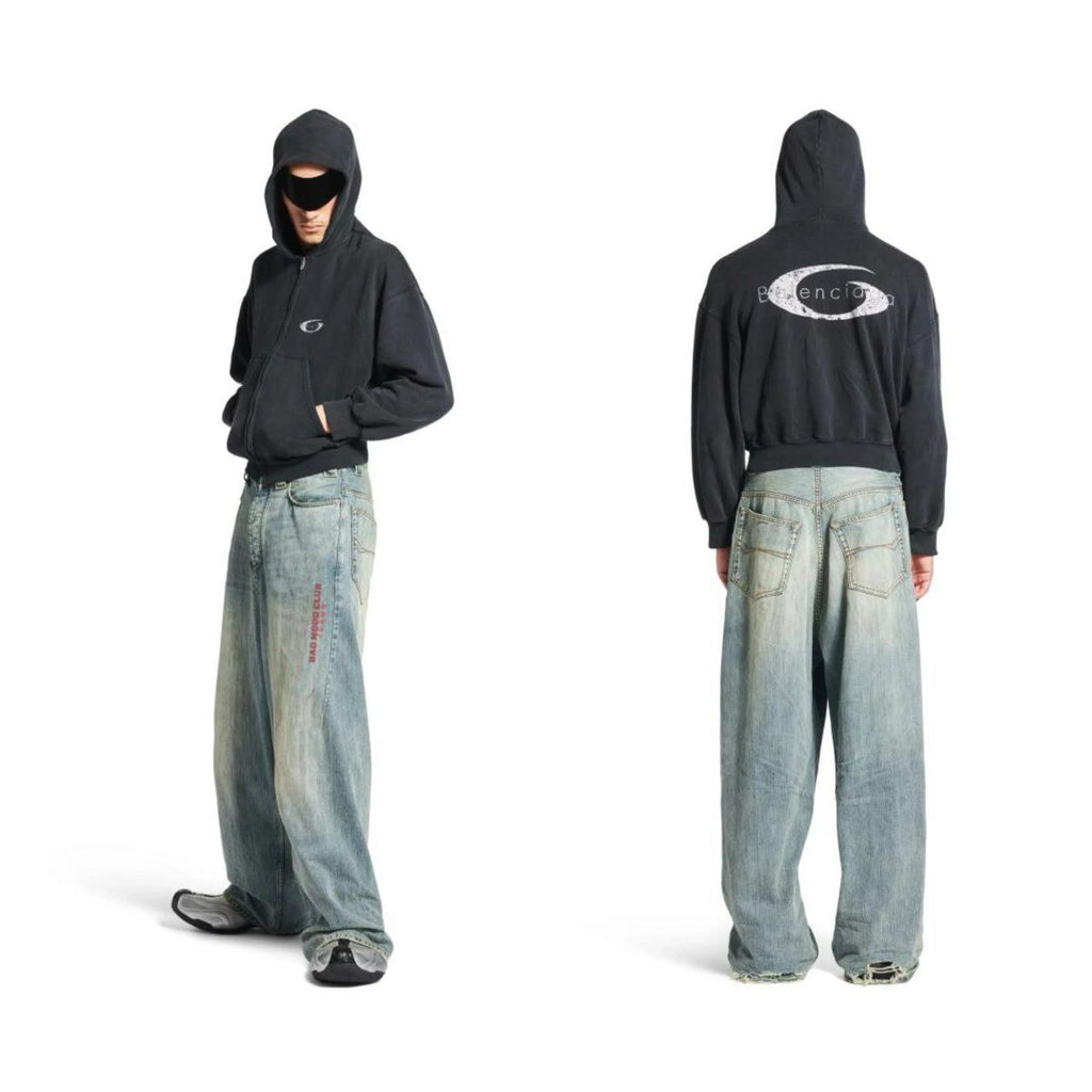Balenciaga Blue Denim Jeans with Logo