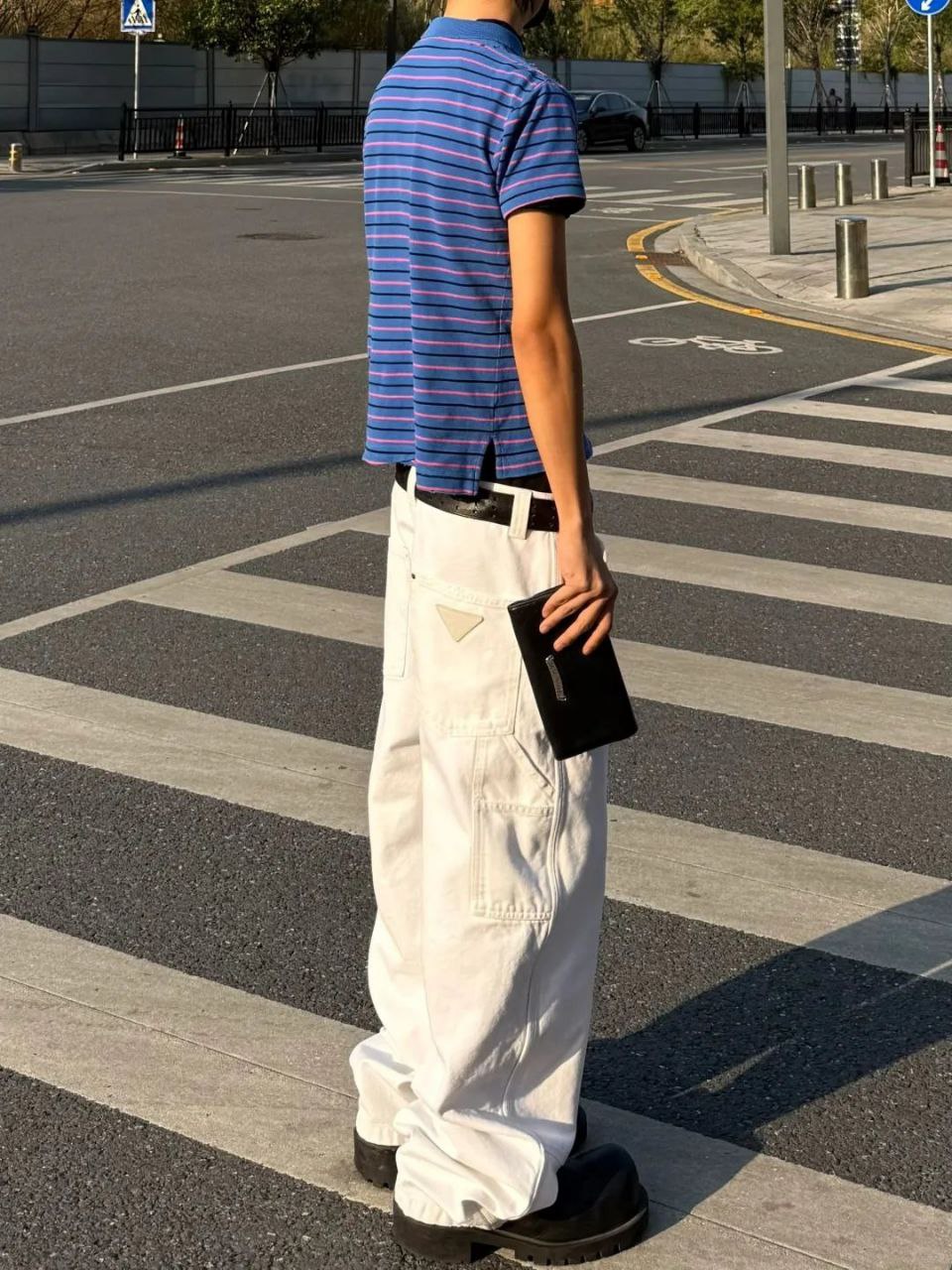 Prada Vintage-Wash Canvas Carpenter Trousers