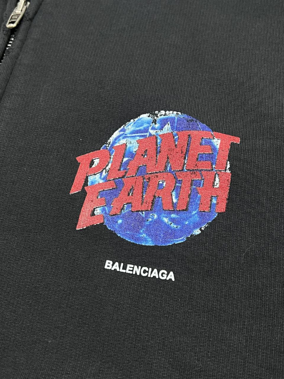Balenciaga Planet Earth Zip-Up Hoodie