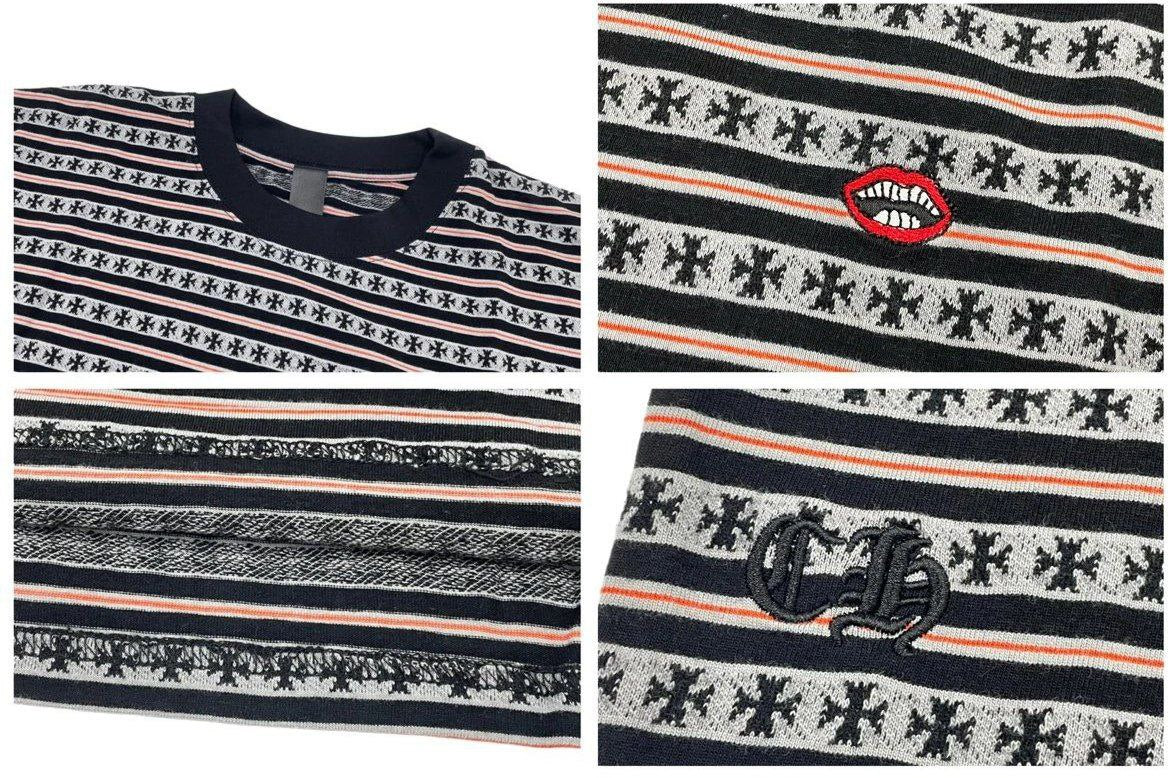 Chrome Hearts Script Logo Stripe T-Shirt