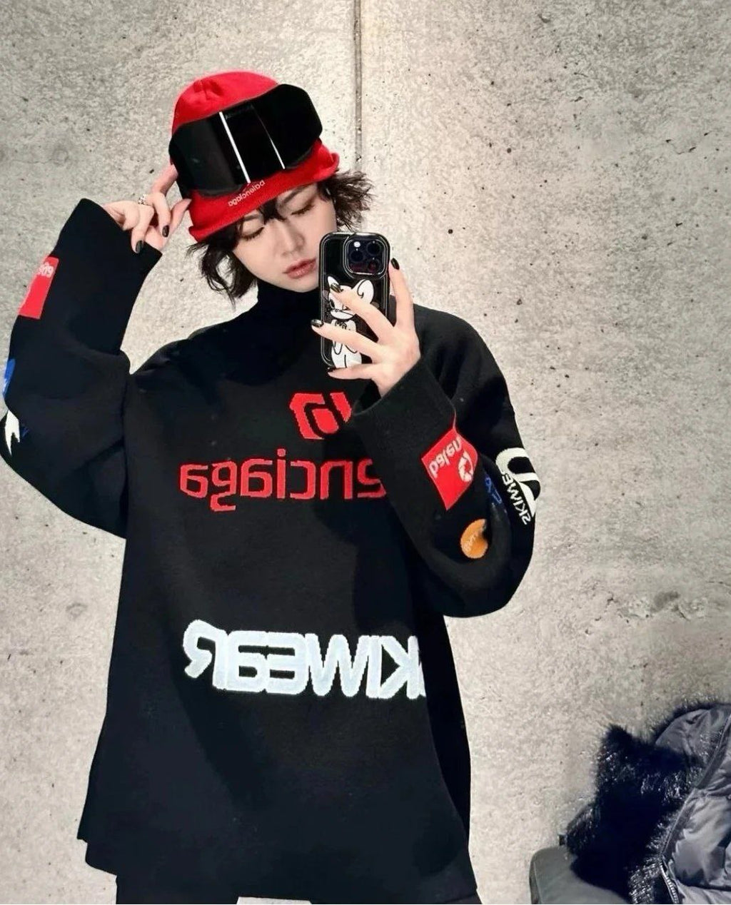 Balenciaga Black Stretch Wool Blend Sweater