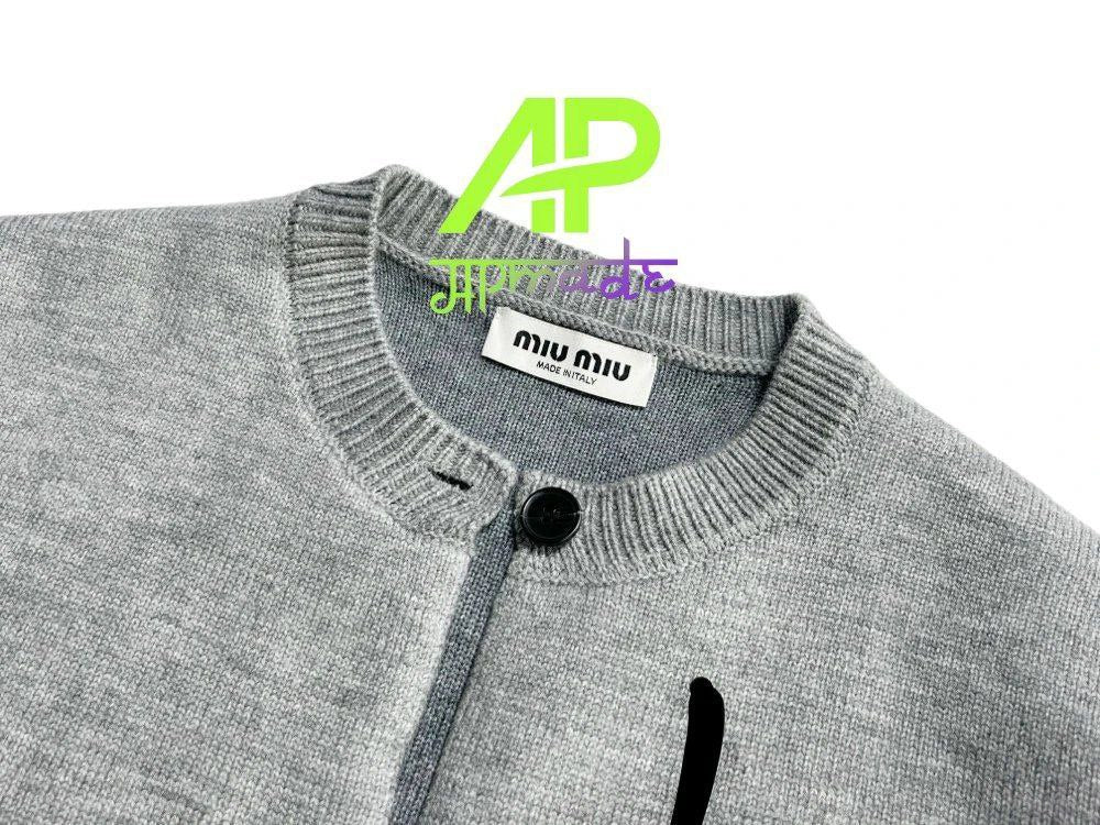 Miu Miu Wool & Nylon Knit Cardigan