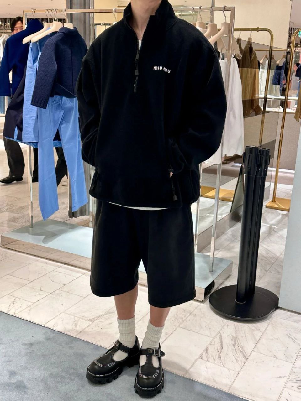 Miu Miu Fleece Half-Zip Sweater