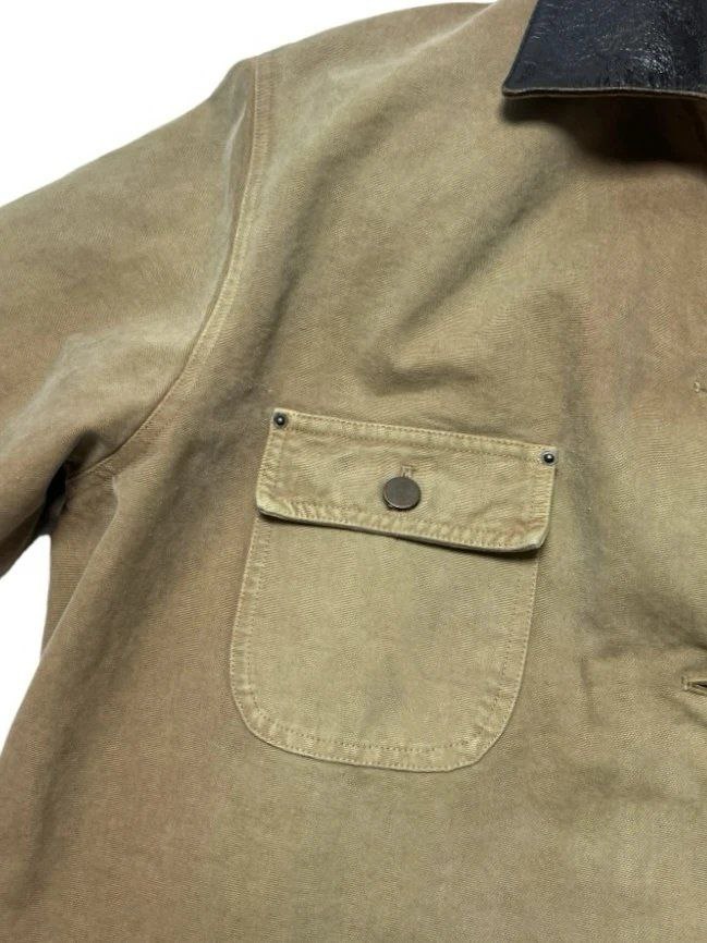 Prada Distressed Leather-Collar Workwear Jacket