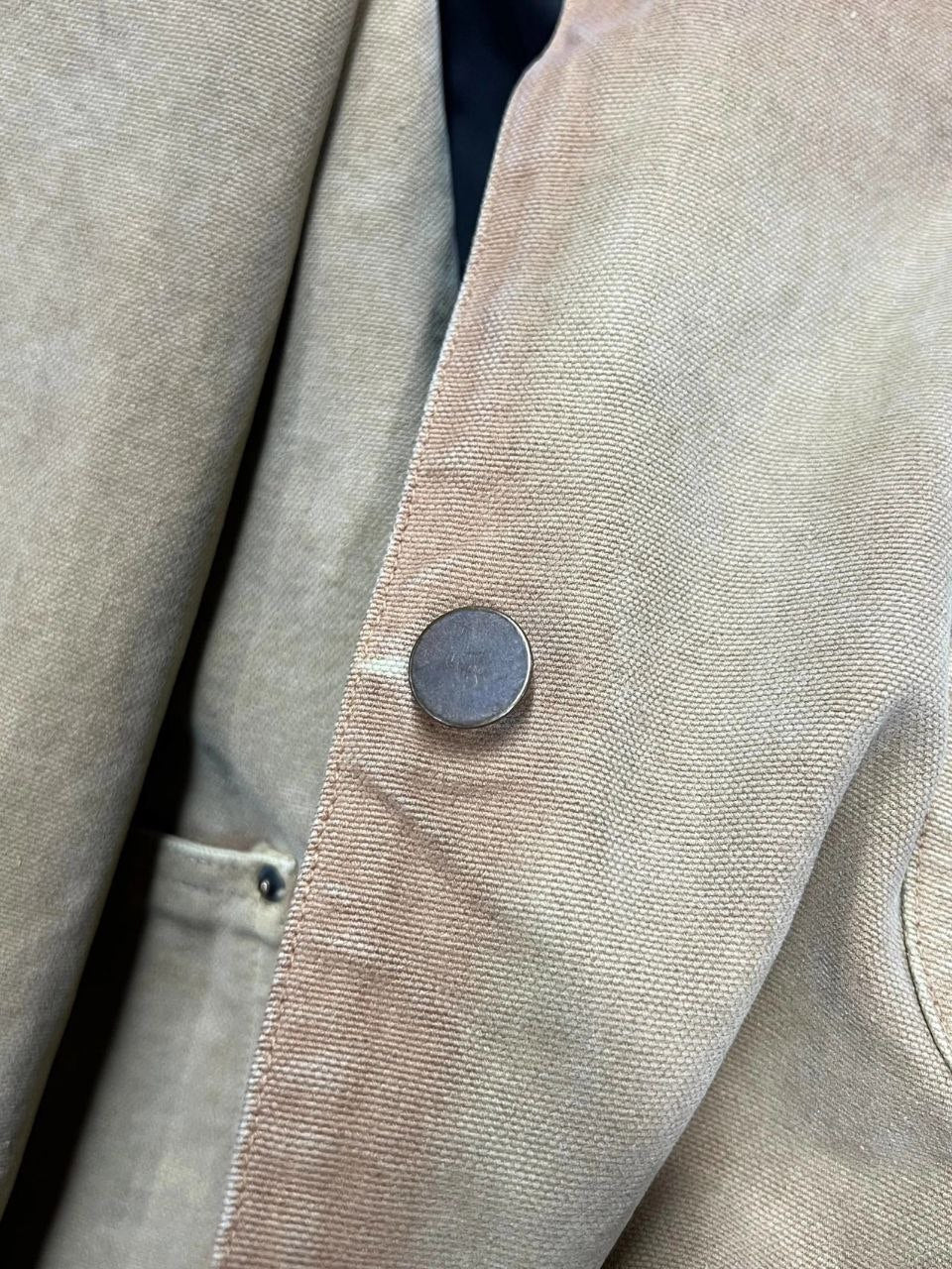 Prada Distressed Leather-Collar Workwear Jacket