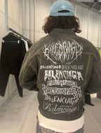 Balenciaga 24SS DIY Metal Art Graffiti Denim Jacket