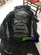 Balenciaga 24SS DIY Metal Art Graffiti Denim Jacket