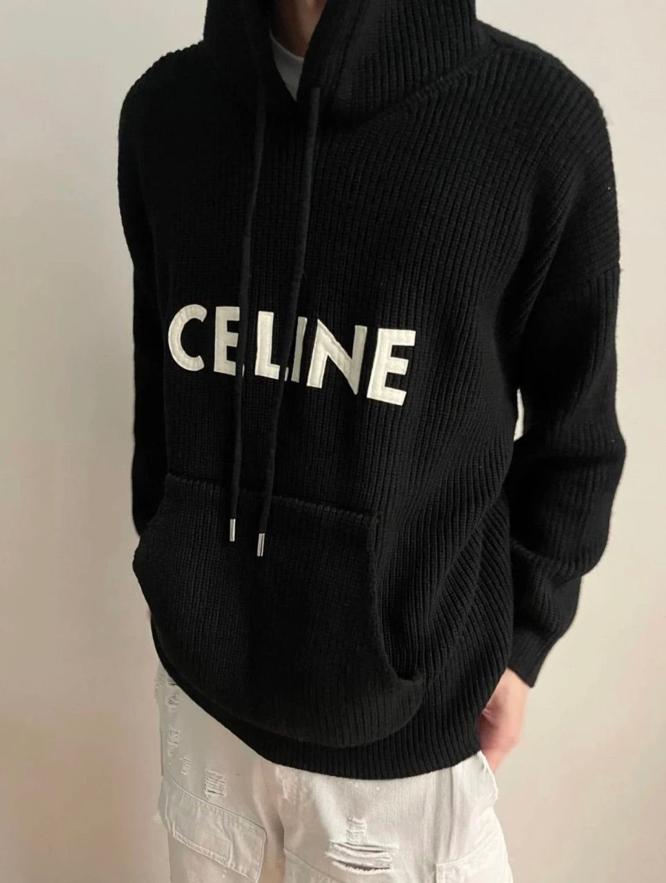 Celine Knitted Logo Hoodie