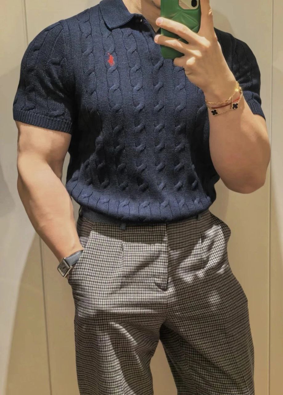 Ralph Lauren Cable-Knit Cotton Polo T-Shirt