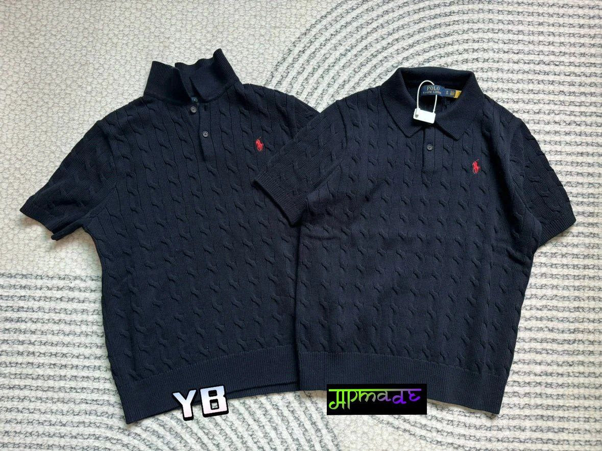 Ralph Lauren Cable-Knit Cotton Polo T-Shirt