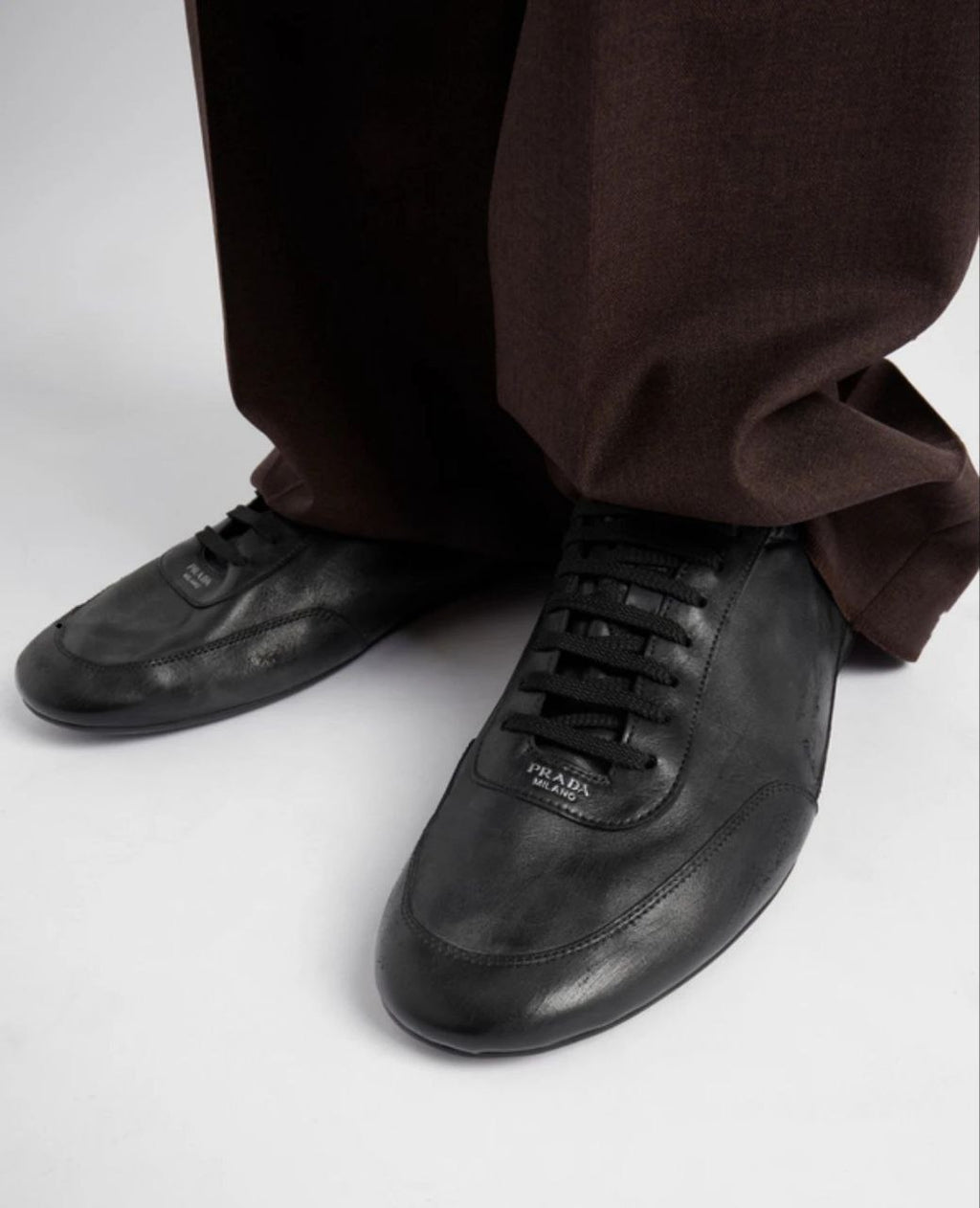 Prada Collapse Leather Sneakers