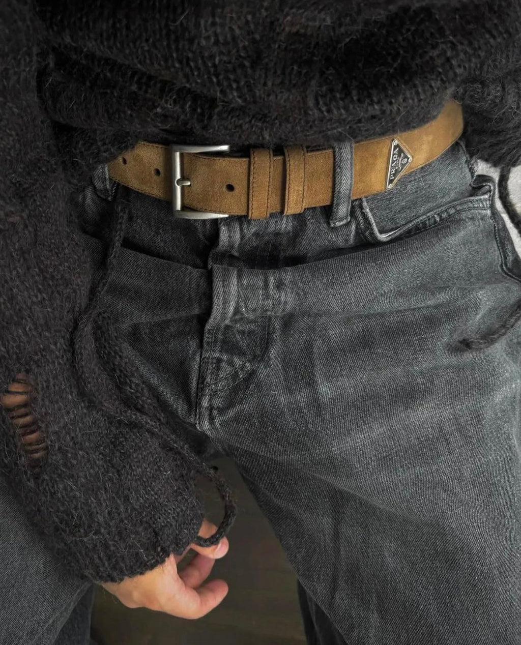 Prada Leather with Suede Belt