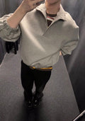 Dries Van Noten Gray Half-Button Sweatshirt