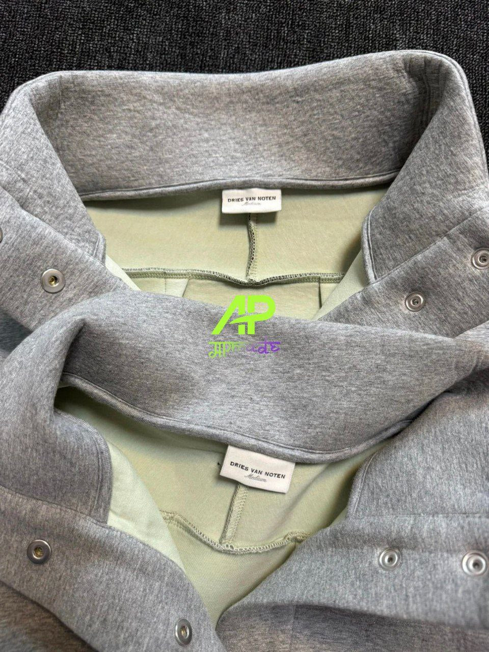 Dries Van Noten Gray Half-Button Sweatshirt