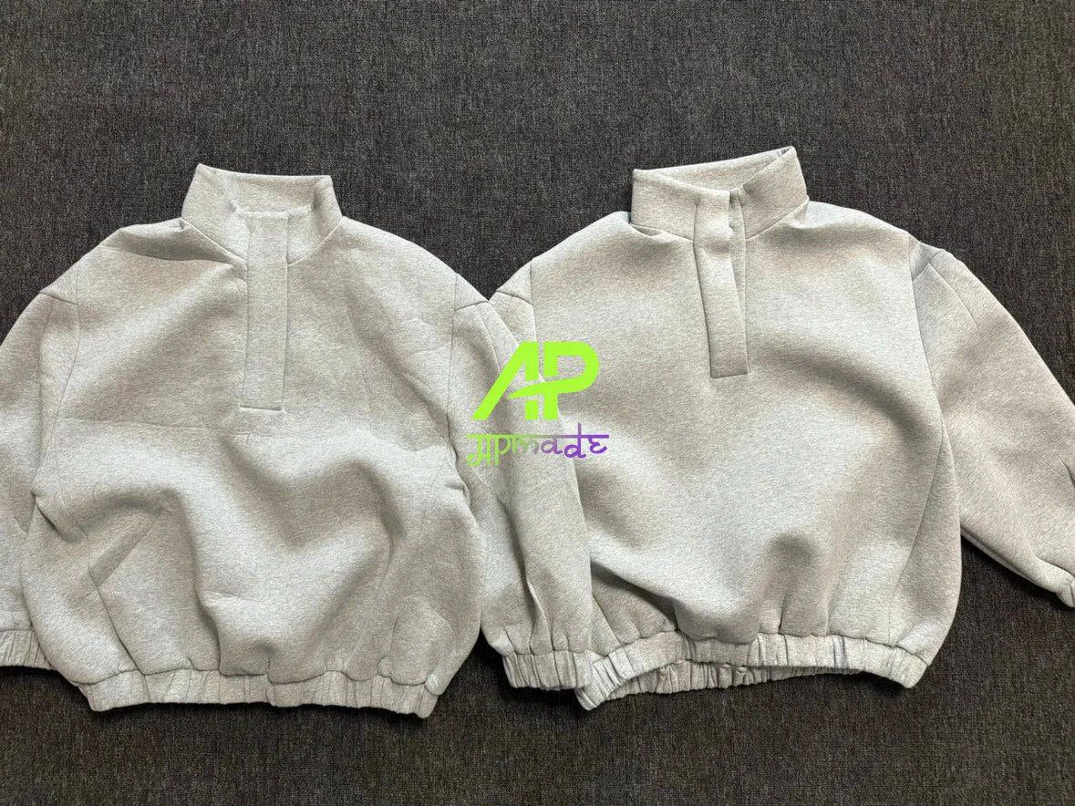 Dries Van Noten Gray Half-Button Sweatshirt