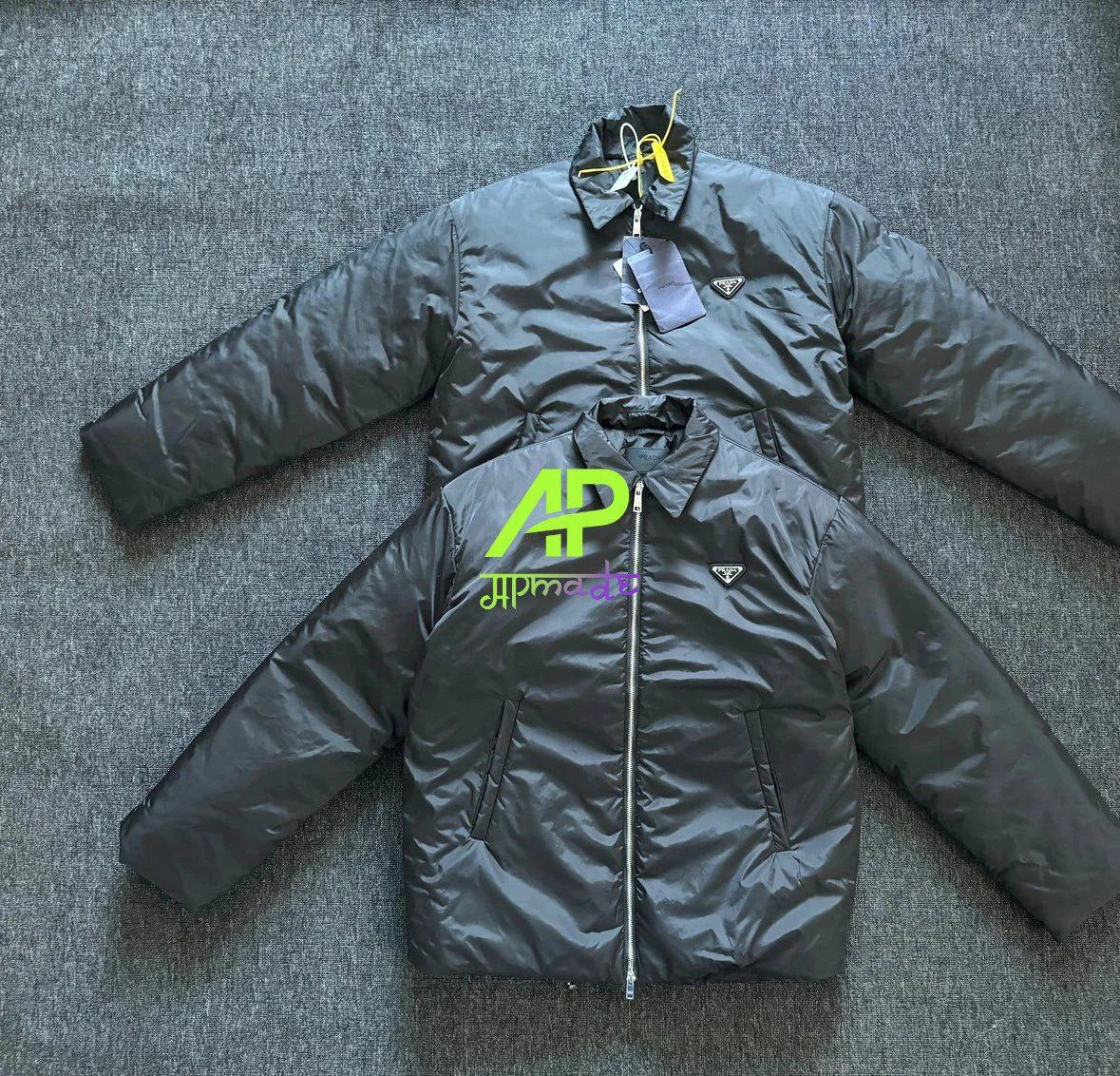 Prada Black Cropped Re-Nylon Down Jacket