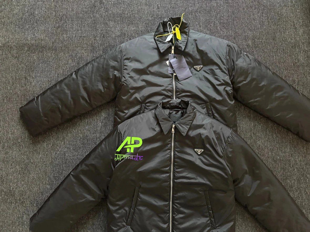 Prada Black Cropped Re-Nylon Down Jacket