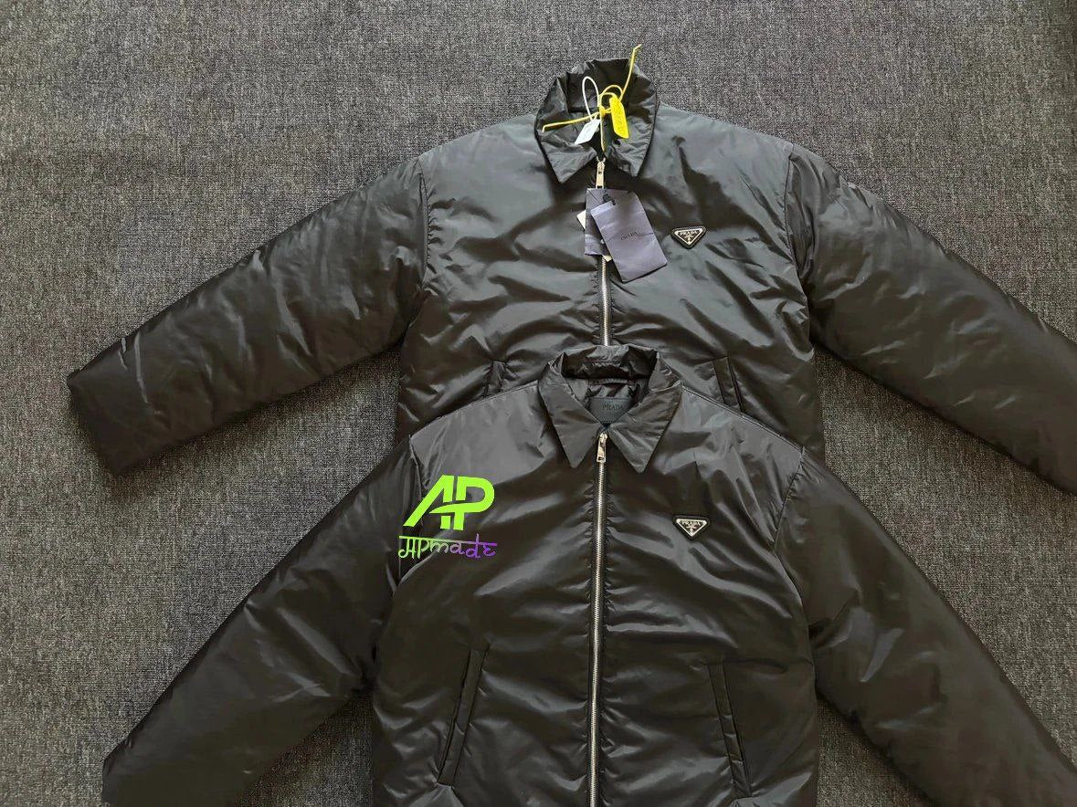 Prada Black Cropped Re-Nylon Down Jacket