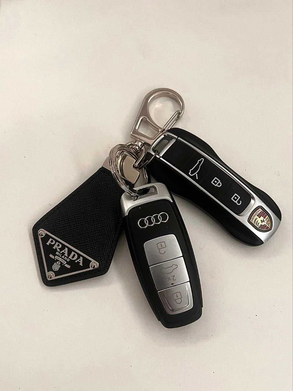 Prada Saffiano Leather Keychain