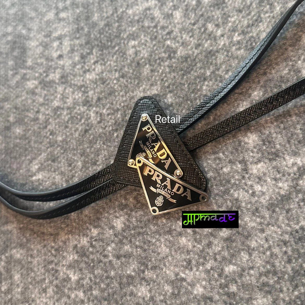 Prada Black Saffiano Bolo Tie