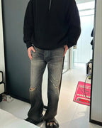 Celine Homme Wesley Straight-Leg Distressed Jeans