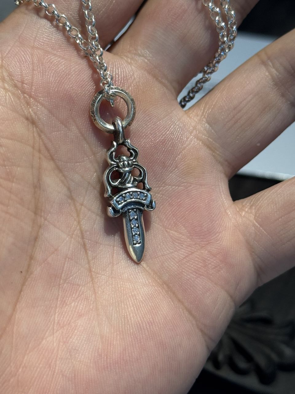 Chrome Hearts Dagger Necklace (Moissanite)