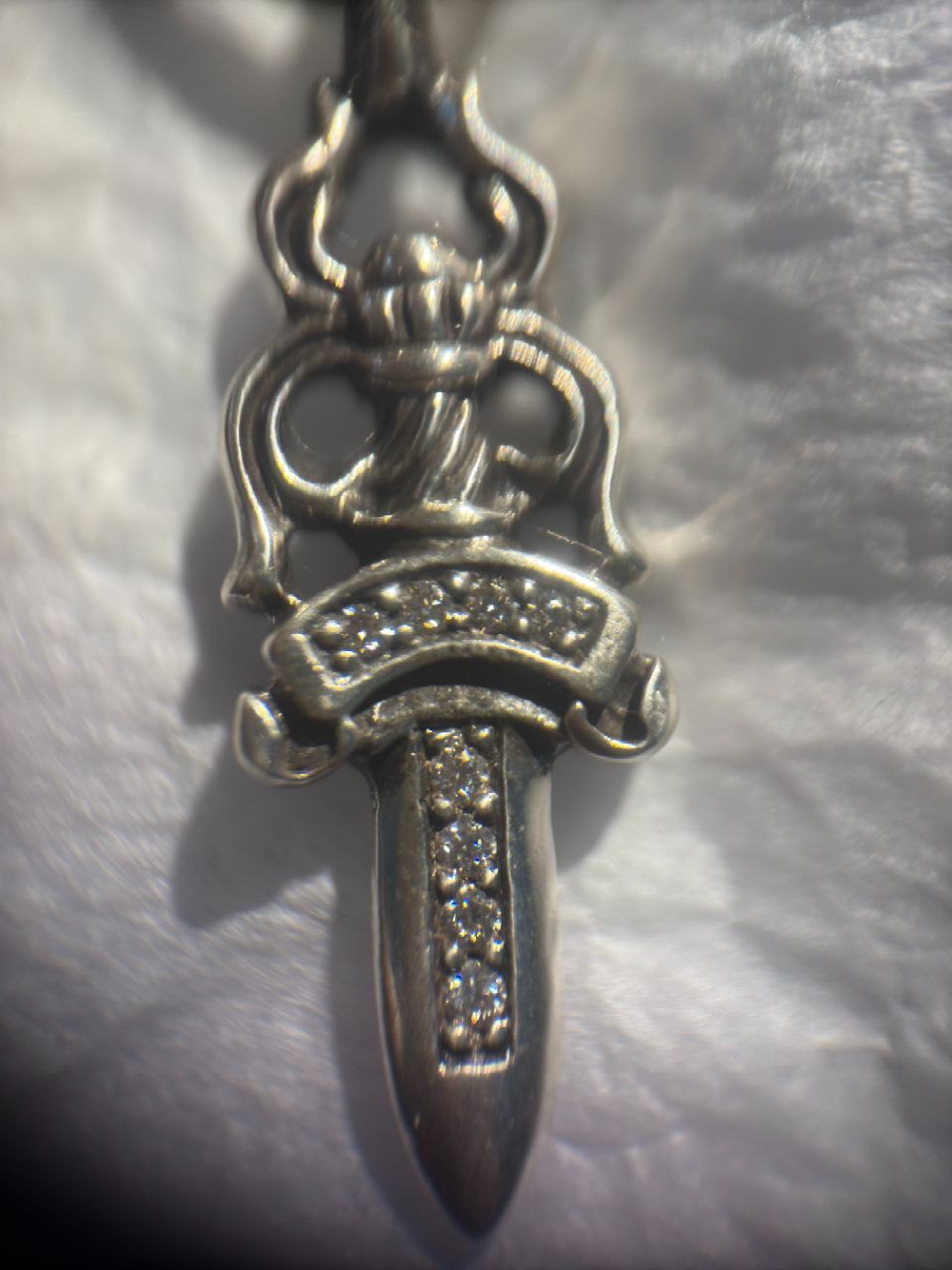 Chrome Hearts Dagger Necklace (Moissanite)