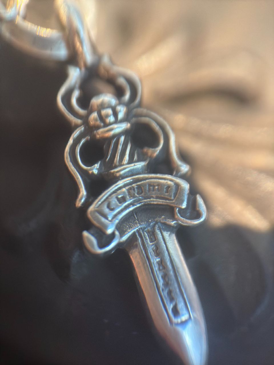 Chrome Hearts Dagger Necklace (Moissanite)