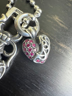 Chrome Hearts Ruby Dagger & Heart Necklace