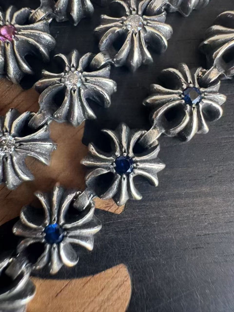 Chrome Hearts Tiny E Colored Stone Bracelet