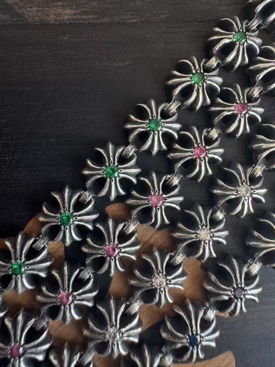 Chrome Hearts Tiny E Colored Stone Bracelet