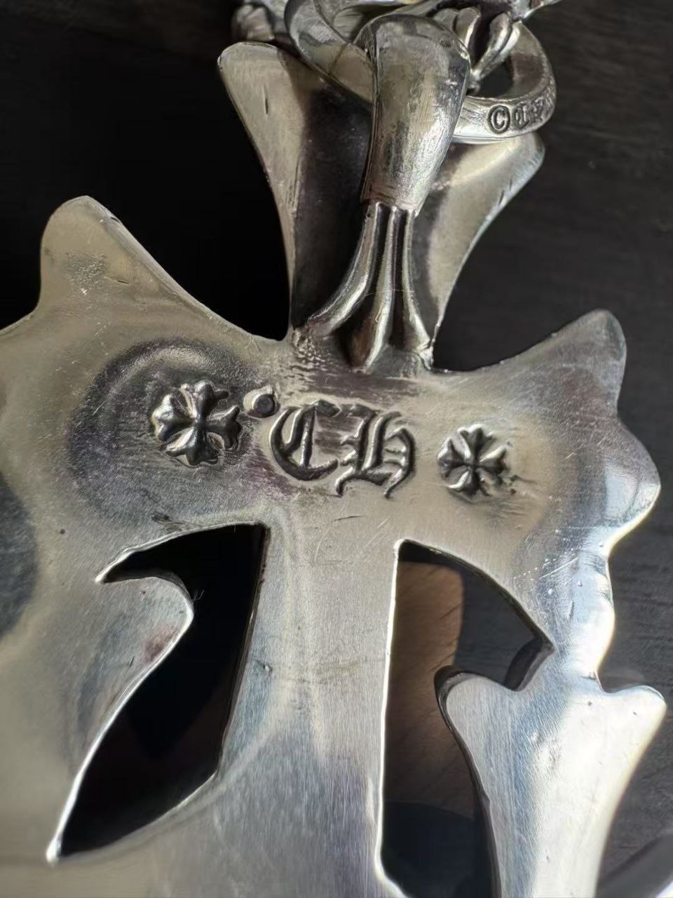 Chrome Hearts Large Triple Cross Pendant with Pure Diamond