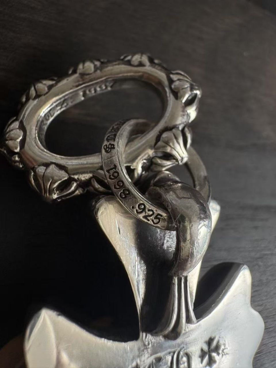 Chrome Hearts Large Triple Cross Pendant with Pure Diamond