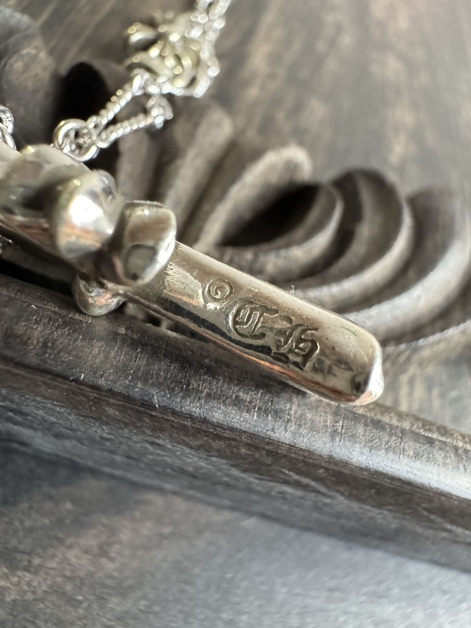 Chrome Hearts Cross Stacks Necklace with Diamonds