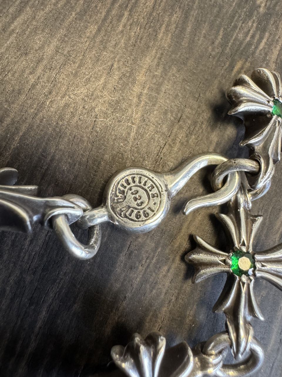 Chrome Hearts Tiny E Bracelet with Gem Set