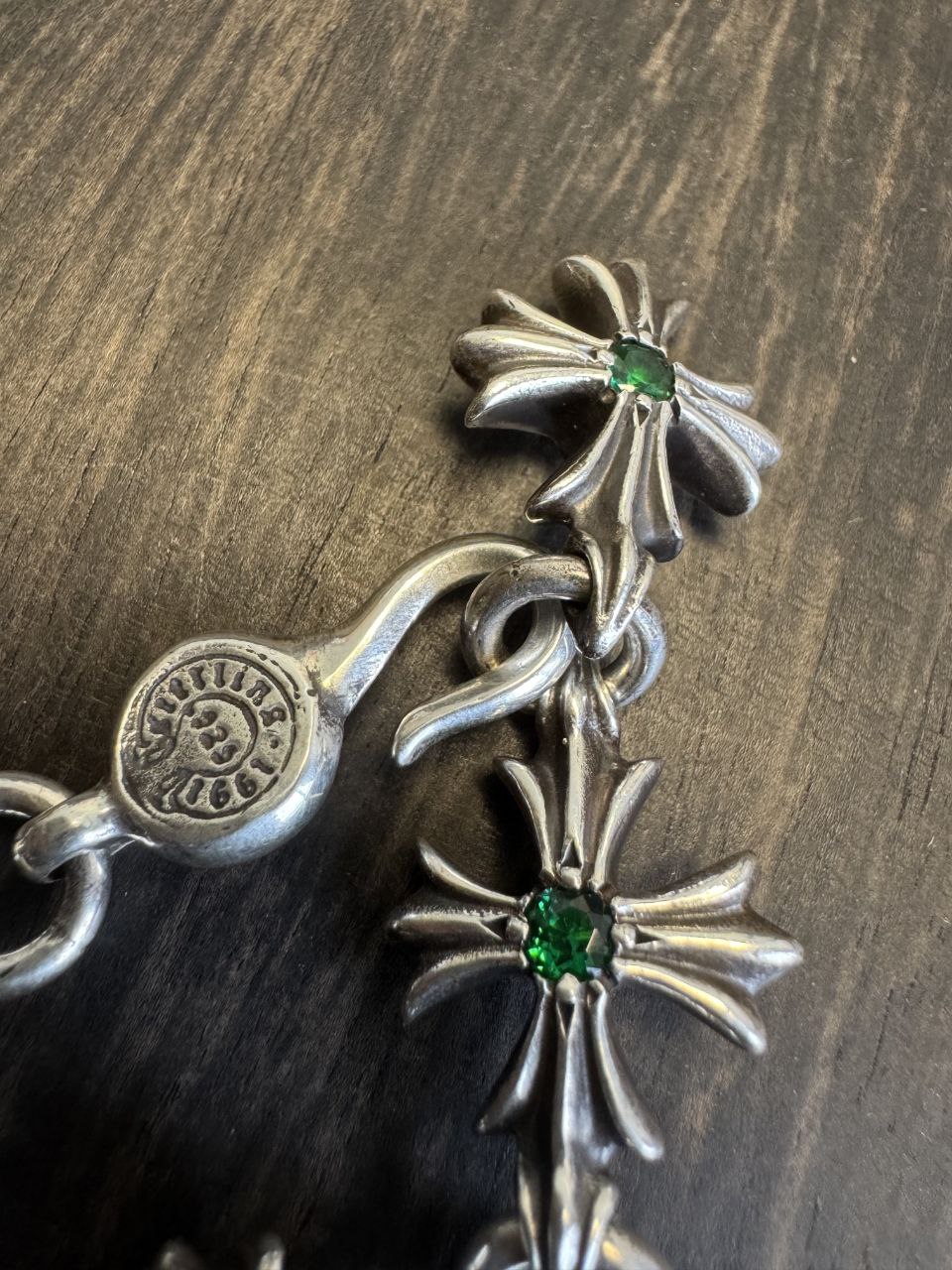 Chrome Hearts Tiny E Bracelet with Gem Set